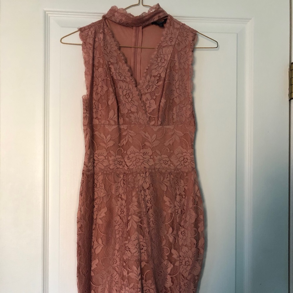 Guess l Body Con Dress with Lace and Open Back XS